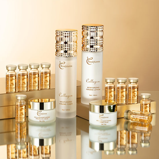 14-piece collagen skincare set.