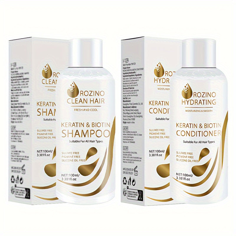 Instant & Protection for All Hair Types, Keratin & Biotin Volumizing Shampoo and Conditioner Set – Deep Nourishment, Smoothing, Strengthening Roots with Heat-Protective Keratin Essence, Healthy Hair Care - Lifestil. www.Lifestil.net