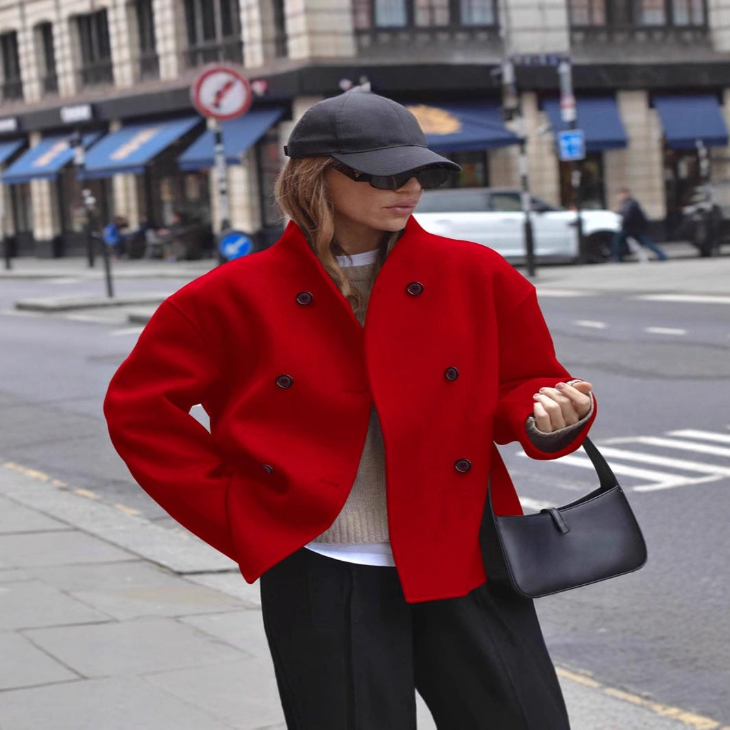 women’s double-breasted wool coat