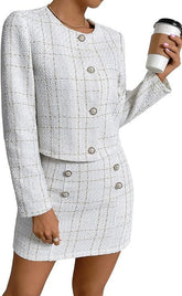 women’s plaid button jacket