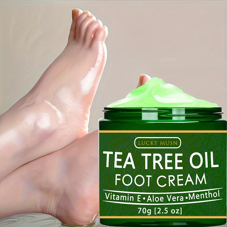 Foot cream with tea tree oil LUCKY MUSN Vitamin E Aloe Vera; Honey; Chamomile; Arnica; - Lifestil. www.Lifestil.net