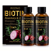 2pcs*100g Biotin Rosemary Onion Trio Shampoo & Conditioner Set, with Plant Keratin and Argan Oil Core Ingredients, Rich Lather for Easy Rinse, Removes Loose Dandruff, Strengthens Hair, Repairs Split Ends, Restores Dry/Damaged - Lifestil. www.Lifestil.net