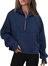Zipper Hoodies Sweatshirts With Pocket Loose Sport Tops Long Sleeve Pullover Sweaters Winter Fall Outfits Women Clothing - Lifestil. www.Lifestil.net
