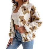 Fashion Style Bear Printed Furry Fleece - Lifestil. www.Lifestil.net