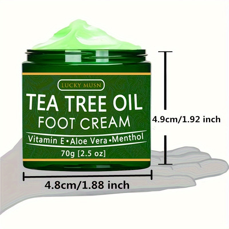 Foot cream with tea tree oil LUCKY MUSN Vitamin E Aloe Vera; Honey; Chamomile; Arnica; - Lifestil. www.Lifestil.net