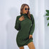 Winter Turtleneck Long Sweater Dress With Button Design Leisure Clinch Long Sleeve Base Sweater Women - Lifestil. www.Lifestil.net