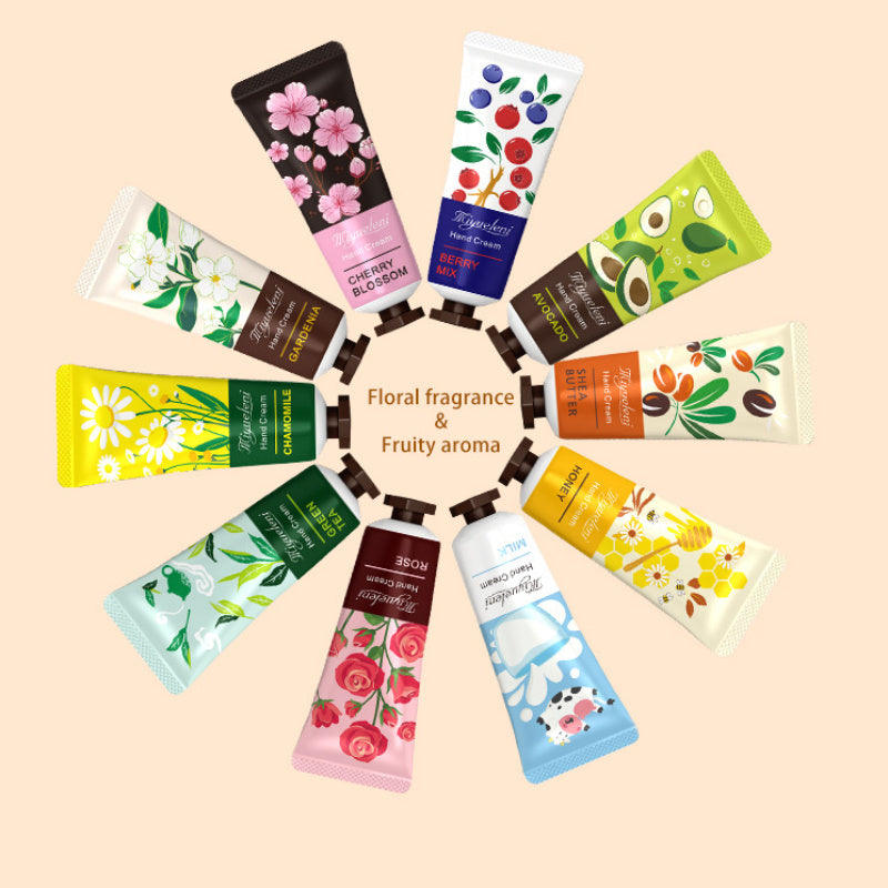 10 pcs. A set of hand creams of the "Flowers and fruits Vitamin E - Lifestil. www.Lifestil.net