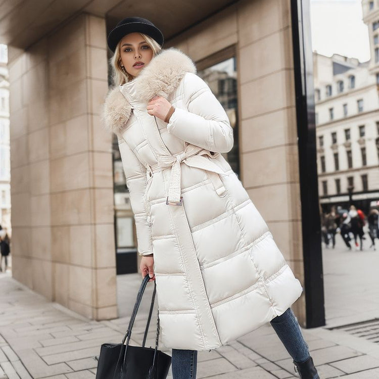 Winter Long Jacket with Fur Hood