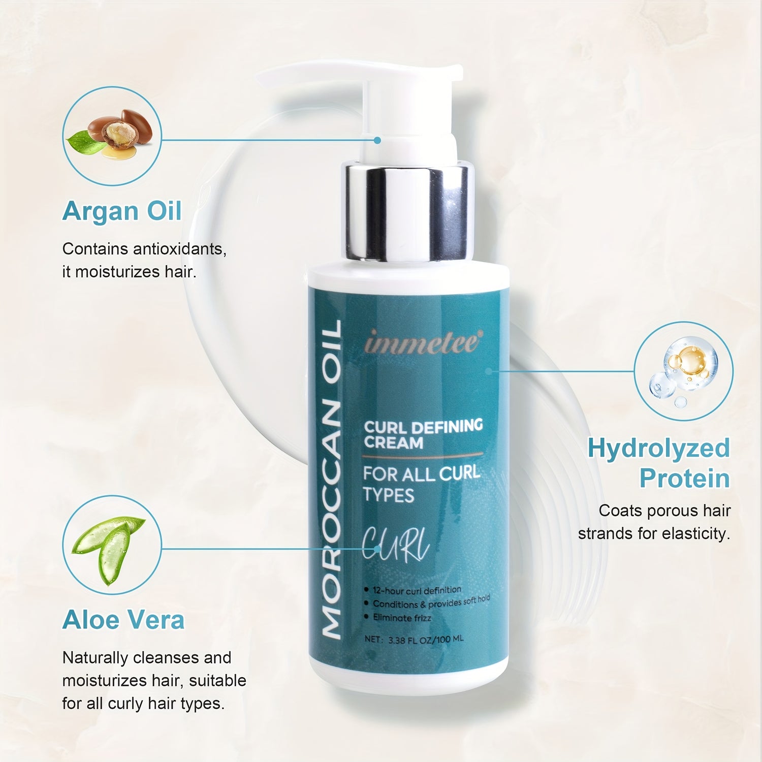 Moroccan curly hair styling product, enriched with Moroccan walnut oil, Aloe Vera - Lifestil. www.Lifestil.net