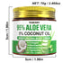 Body Moisturizer with Aloe Vera Cream in a jar featuring 95% aloe vera and 5% coconut oil for skin hydration