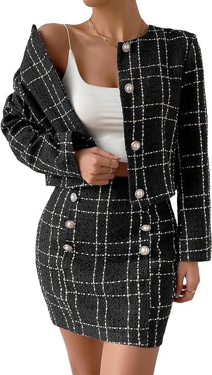 women’s plaid button jacket