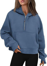 Zipper Hoodies Sweatshirts With Pocket Loose Sport Tops Long Sleeve Pullover Sweaters Winter Fall Outfits Women Clothing - Lifestil. www.Lifestil.net
