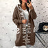 Fashion Style Cardigan Hooded Knitted Women&