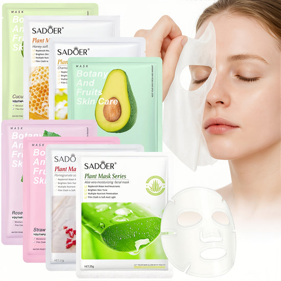 A set of fruit regenerating masks for the face
