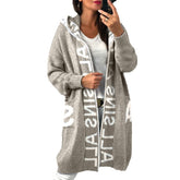 Fashion Style Cardigan Hooded Knitted Women&