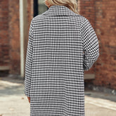 Elegant Suit Collar Long Hidden Hook Wool Coat Women