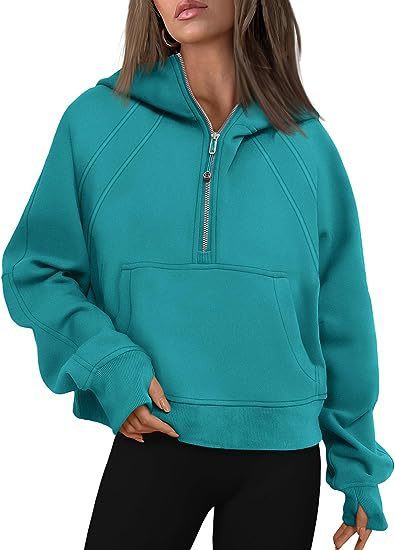 Zipper Hoodies Sweatshirts With Pocket Loose Sport Tops Long Sleeve Pullover Sweaters Winter Fall Outfits Women Clothing - Lifestil. www.Lifestil.net